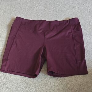 Athletic Works Women's Maroon Athletic Bike Shorts